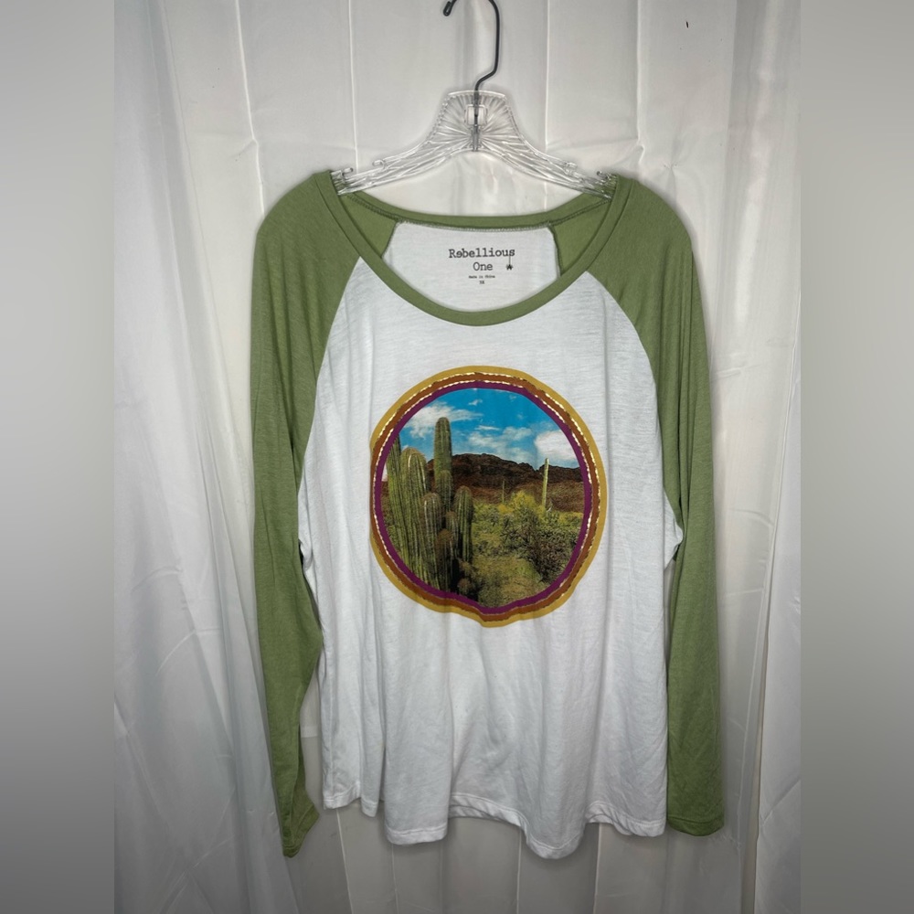 Rebellious one long sleeve desert graphic t